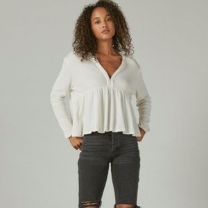 Brand New with Tags: Lucky Brand waffle peplum top XL